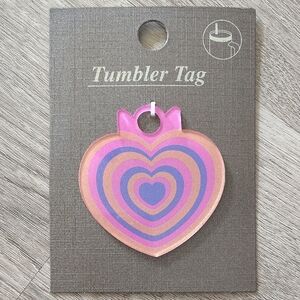 🆕Heart-Shaped Tumbler Tag/Bag Charm NWT